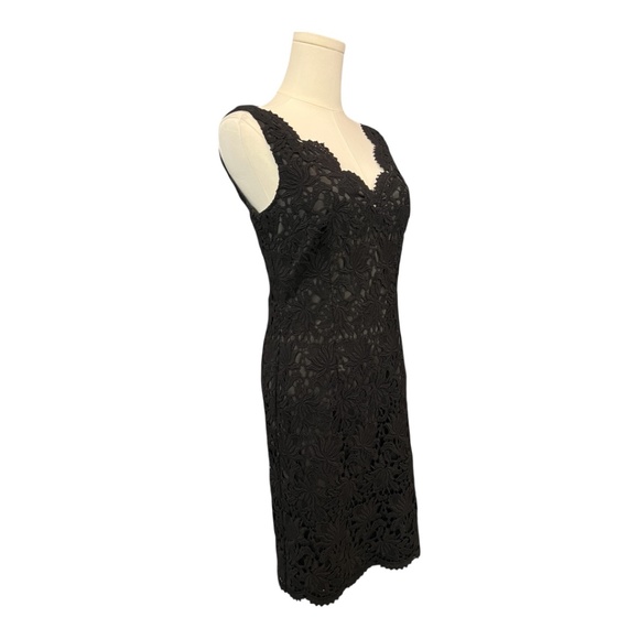 🖤 EUC ANN TAYLOR Black Lace Sheath Dress | Women’s Sz 0 - Picture 4 of 10